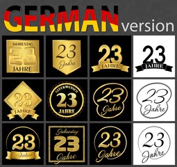 German set of number 23 templates
