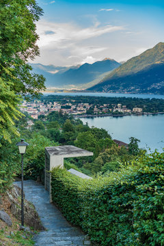 Summer view of Ronco sopra Ascona in canton Tessin