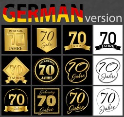 German set of number 70 templates