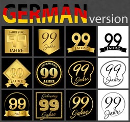 German set of number 99 templates