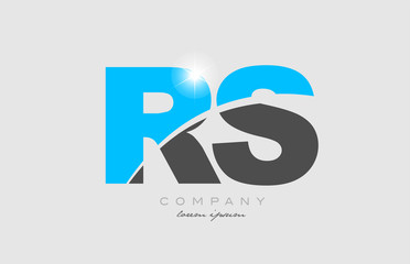 combination letter rs r s in grey blue color alphabet for logo icon design