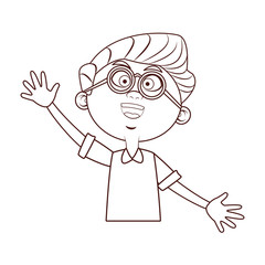 grandfather glasses waving