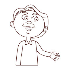 grandfather glasses waving