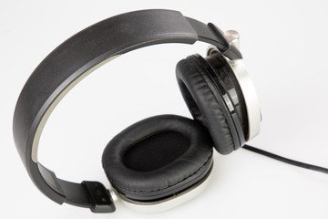 Fototapeta na wymiar headset headphone music equipment on white background