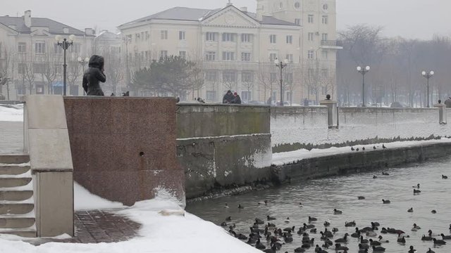 Embankment in winter
