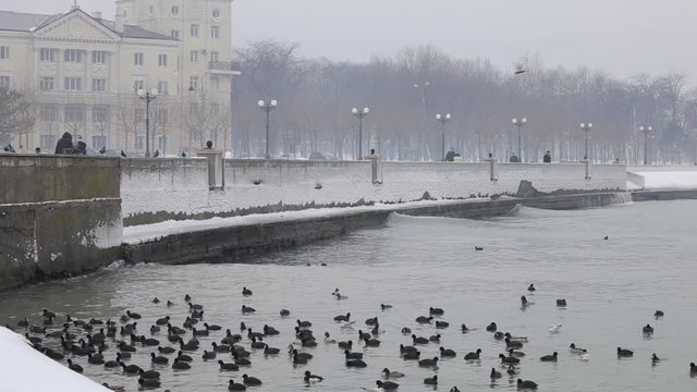 Embankment in winter