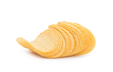 Potato chips isolated on white background