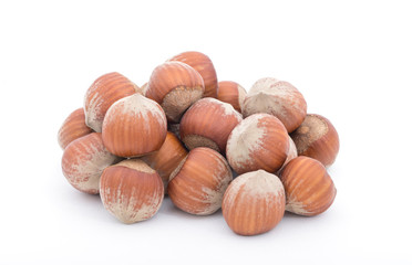 nuts hazelnuts isolated on white background