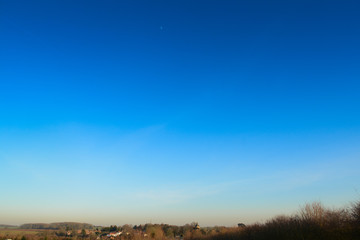 Landscape view with very low angle horizon and lots of copy space in sky