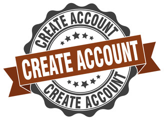 create account stamp. sign. seal