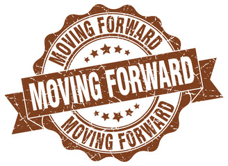 moving forward stamp. sign. seal