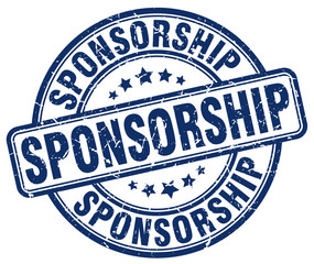 sponsorship blue grunge stamp