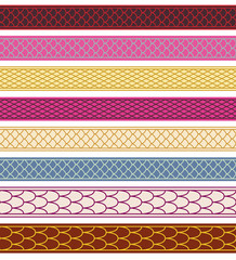 Set of seamless pattern brushes, different colors. Pattern brushes included in EPS file. © Svetlana Parshakova