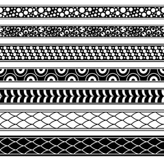 Set of seamless pattern brushes, black and white colors. Pattern brushes included in EPS file. © Svetlana Parshakova
