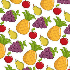 pineapple apple grapes pear fruits