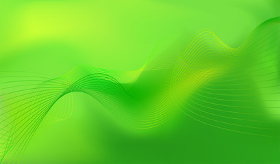 abstract wave line  vector flow background green - 249402647