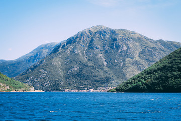 Obraz premium blue mountain lake in the mountains