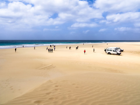 Ausblick auf Praia de Santa Monica, Boa Vista, Kapverden