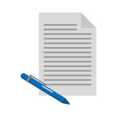 paper document and pen supplies