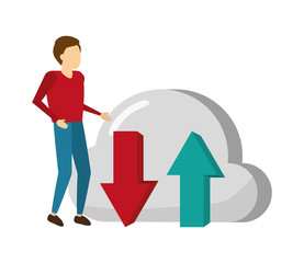 businessman cloud computing