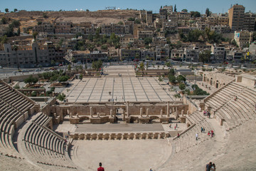 Obraz premium Roman Amphitheatre, Amman, Jordan, Middle East