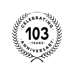 103 years design template. 103rd vector and illustration 