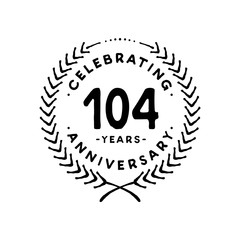 104 years design template. 104th vector and illustration 