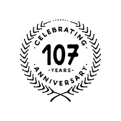 107 years design template. 107th vector and illustration 