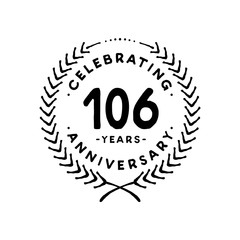 106 years design template. 106th vector and illustration 