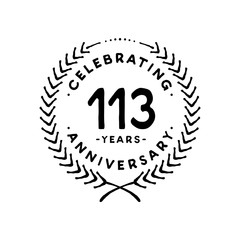 113 years design template. 113rd vector and illustration 
