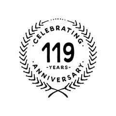 119 years design template. 119th vector and illustration 