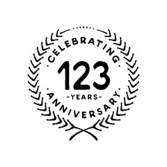 123 years design template. 123rd vector and illustration 