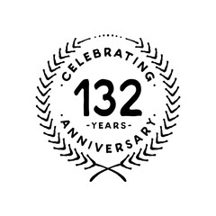 132 years design template. 132nd vector and illustration 