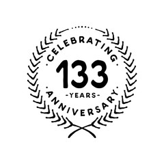 133 years design template. 133rd vector and illustration 