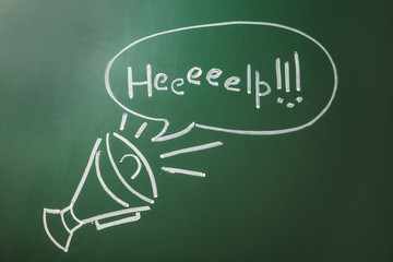 Drawing of loudspeaker and word 