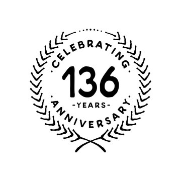 136 years design template. 136th vector and illustration 