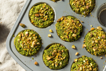 Homemade Green Matcha Pistachio Muffins