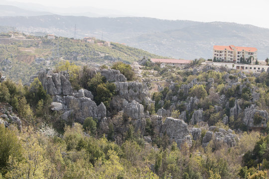 Rock formation close to Faqra ruins, Lebanon, Middle East