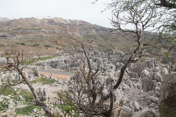 Rock formation close to Faqra ruins, Lebanon, Middle East