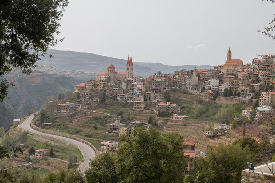 View of Bsharri, Lebanon, Middle East