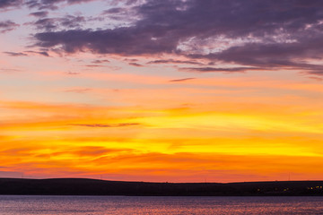 sunset over the river