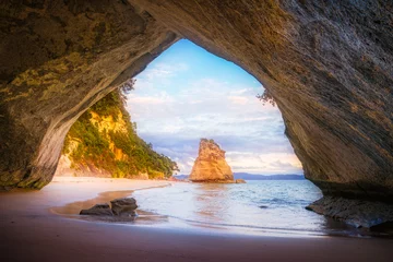Foto auf Acrylglas Blick von der Höhle bei Cathedral Cove, Coromandel, Neuseeland 24 © Christian B.
