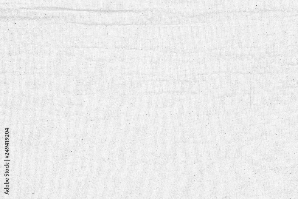 Poster white cotton fabric wrinkled canvas texture background for design blackdrop or overlay background