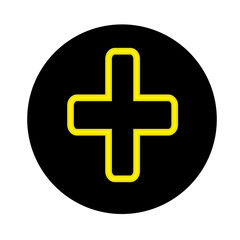 Obraz premium Easter-Yellow Cross Button