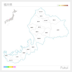 福井県の地図（市町村・区分け）