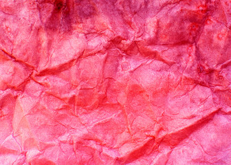 Fototapeta premium Texture of crumpled watercolor paper, red background, concept. Abstract design background.