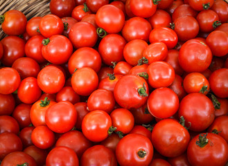 Fresh cherry tomatoes background