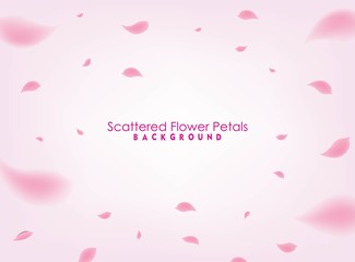 Pink Flower Petals Background. Scattered Petals Vector Design for Card, Banner, Poster and Event Background.