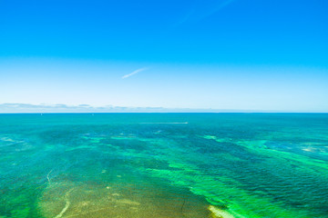 Aerial view of Seven Mile Bridge. Florida Keys, Marathon, USA. 