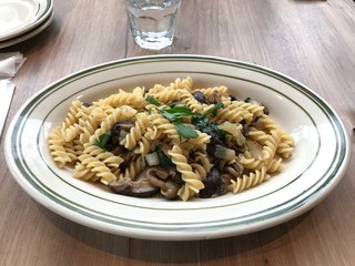 Mushroom Pasta at a Cafe